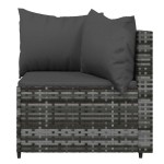 vidaXL Set mobilier de grădină cu perne, 3 piese, gri, poliratan vidaXL Set mobilier de grădină cu perne, 3 piese, gri, poliratan