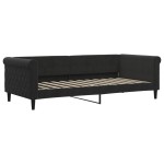 vidaXL Pat de zi cu saltea, negru, 90x200 cm, catifea