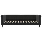 vidaXL Pat de zi cu saltea, negru, 90x200 cm, catifea