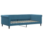 vidaXL Pat de zi cu saltea, albastru, 100x200 cm, catifea vidaXL Pat de zi cu saltea, albastru, 100x200 cm, catifea