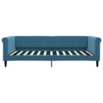 vidaXL Pat de zi cu saltea, albastru, 100x200 cm, catifea vidaXL Pat de zi cu saltea, albastru, 100x200 cm, catifea