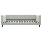 vidaXL Pat de zi cu saltea, gri deschis, 100x200 cm, catifea vidaXL Pat de zi cu saltea, gri deschis, 100x200 cm, catifea