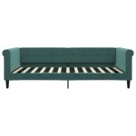 vidaXL Pat de zi cu saltea, verde închis, 100x200 cm, catifea
