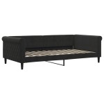 vidaXL Pat de zi cu saltea, negru, 100x200 cm, catifea