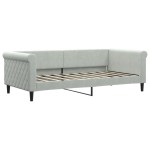 vidaXL Pat de zi cu saltea, gri deschis, 90x190 cm, catifea