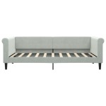 vidaXL Pat de zi cu saltea, gri deschis, 90x190 cm, catifea
