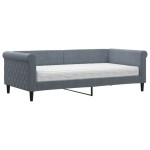 vidaXL Pat de zi cu saltea, gri închis, 90x190 cm, catifea vidaXL Pat de zi cu saltea, gri închis, 90x190 cm, catifea