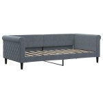 vidaXL Pat de zi cu saltea, gri închis, 90x190 cm, catifea vidaXL Pat de zi cu saltea, gri închis, 90x190 cm, catifea