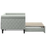 vidaXL Pat de zi cu extensie, gri deschis, 80x200 cm, catifea vidaXL Pat de zi cu extensie, gri deschis, 80x200 cm, catifea