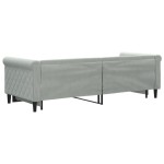 vidaXL Pat de zi cu extensie, gri deschis, 80x200 cm, catifea vidaXL Pat de zi cu extensie, gri deschis, 80x200 cm, catifea