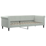 vidaXL Pat de zi cu extensie, gri deschis, 80x200 cm, catifea vidaXL Pat de zi cu extensie, gri deschis, 80x200 cm, catifea