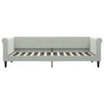 vidaXL Pat de zi cu extensie, gri deschis, 80x200 cm, catifea vidaXL Pat de zi cu extensie, gri deschis, 80x200 cm, catifea