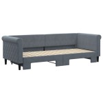 vidaXL Pat de zi cu extensie, gri închis, 80x200 cm, catifea vidaXL Pat de zi cu extensie, gri închis, 80x200 cm, catifea