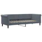 vidaXL Pat de zi cu extensie, gri închis, 80x200 cm, catifea vidaXL Pat de zi cu extensie, gri închis, 80x200 cm, catifea