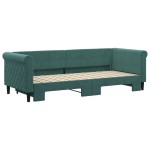 vidaXL Pat de zi cu extensie, verde închis, 80x200 cm, catifea
