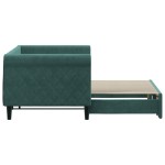 vidaXL Pat de zi cu extensie, verde închis, 80x200 cm, catifea