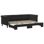 vidaXL Pat de zi cu extensie, negru, 80x200 cm, catifea