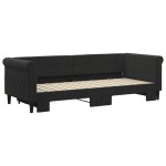 vidaXL Pat de zi cu extensie, negru, 80x200 cm, catifea