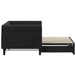 vidaXL Pat de zi cu extensie, negru, 80x200 cm, catifea