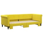 vidaXL Pat de zi cu extensie, galben, 80x200 cm, catifea