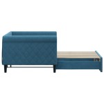 vidaXL Pat de zi cu extensie, albastru, 90x200 cm, catifea vidaXL Pat de zi cu extensie, albastru, 90x200 cm, catifea