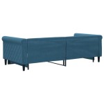 vidaXL Pat de zi cu extensie, albastru, 90x200 cm, catifea vidaXL Pat de zi cu extensie, albastru, 90x200 cm, catifea