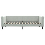 vidaXL Pat de zi cu extensie, gri deschis, 90x200 cm, catifea vidaXL Pat de zi cu extensie, gri deschis, 90x200 cm, catifea