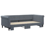 vidaXL Pat de zi cu extensie, gri închis, 90x200 cm, catifea vidaXL Pat de zi cu extensie, gri închis, 90x200 cm, catifea