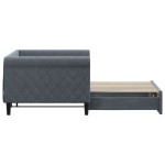 vidaXL Pat de zi cu extensie, gri închis, 90x200 cm, catifea vidaXL Pat de zi cu extensie, gri închis, 90x200 cm, catifea