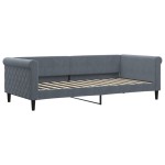 vidaXL Pat de zi cu extensie, gri închis, 90x200 cm, catifea vidaXL Pat de zi cu extensie, gri închis, 90x200 cm, catifea