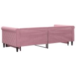 vidaXL Pat de zi cu extensie, roz, 90x200 cm, catifea