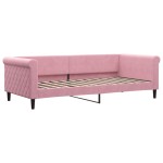 vidaXL Pat de zi cu extensie, roz, 90x200 cm, catifea