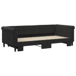 vidaXL Pat de zi cu extensie, negru, 90x200 cm, catifea vidaXL Pat de zi cu extensie, negru, 90x200 cm, catifea