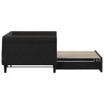 vidaXL Pat de zi cu extensie, negru, 90x200 cm, catifea vidaXL Pat de zi cu extensie, negru, 90x200 cm, catifea