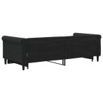 vidaXL Pat de zi cu extensie, negru, 90x200 cm, catifea vidaXL Pat de zi cu extensie, negru, 90x200 cm, catifea
