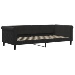 vidaXL Pat de zi cu extensie, negru, 90x200 cm, catifea vidaXL Pat de zi cu extensie, negru, 90x200 cm, catifea