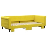 vidaXL Pat de zi cu extensie, galben, 90x200 cm, catifea vidaXL Pat de zi cu extensie, galben, 90x200 cm, catifea