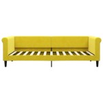 vidaXL Pat de zi cu extensie, galben, 90x200 cm, catifea vidaXL Pat de zi cu extensie, galben, 90x200 cm, catifea