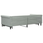 vidaXL Pat de zi cu extensie, gri deschis, 100x200 cm, catifea vidaXL Pat de zi cu extensie, gri deschis, 100x200 cm, catifea