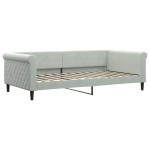 vidaXL Pat de zi cu extensie, gri deschis, 100x200 cm, catifea vidaXL Pat de zi cu extensie, gri deschis, 100x200 cm, catifea