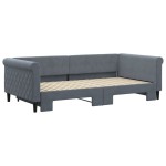vidaXL Pat de zi cu extensie, gri închis, 100x200 cm, catifea vidaXL Pat de zi cu extensie, gri închis, 100x200 cm, catifea