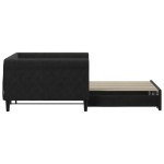 vidaXL Pat de zi cu extensie, negru, 100x200 cm, catifea
