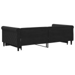 vidaXL Pat de zi cu extensie, negru, 100x200 cm, catifea