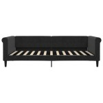 vidaXL Pat de zi cu extensie, negru, 100x200 cm, catifea
