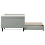 vidaXL Pat de zi cu extensie, gri deschis, 90x190 cm, catifea vidaXL Pat de zi cu extensie, gri deschis, 90x190 cm, catifea