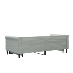 vidaXL Pat de zi cu extensie, gri deschis, 90x190 cm, catifea vidaXL Pat de zi cu extensie, gri deschis, 90x190 cm, catifea