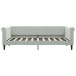 vidaXL Pat de zi cu extensie, gri deschis, 90x190 cm, catifea vidaXL Pat de zi cu extensie, gri deschis, 90x190 cm, catifea