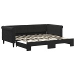 vidaXL Pat de zi cu extensie, negru, 90x190 cm, catifea vidaXL Pat de zi cu extensie, negru, 90x190 cm, catifea