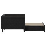 vidaXL Pat de zi cu extensie, negru, 90x190 cm, catifea vidaXL Pat de zi cu extensie, negru, 90x190 cm, catifea