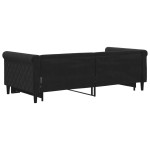 vidaXL Pat de zi cu extensie, negru, 90x190 cm, catifea vidaXL Pat de zi cu extensie, negru, 90x190 cm, catifea